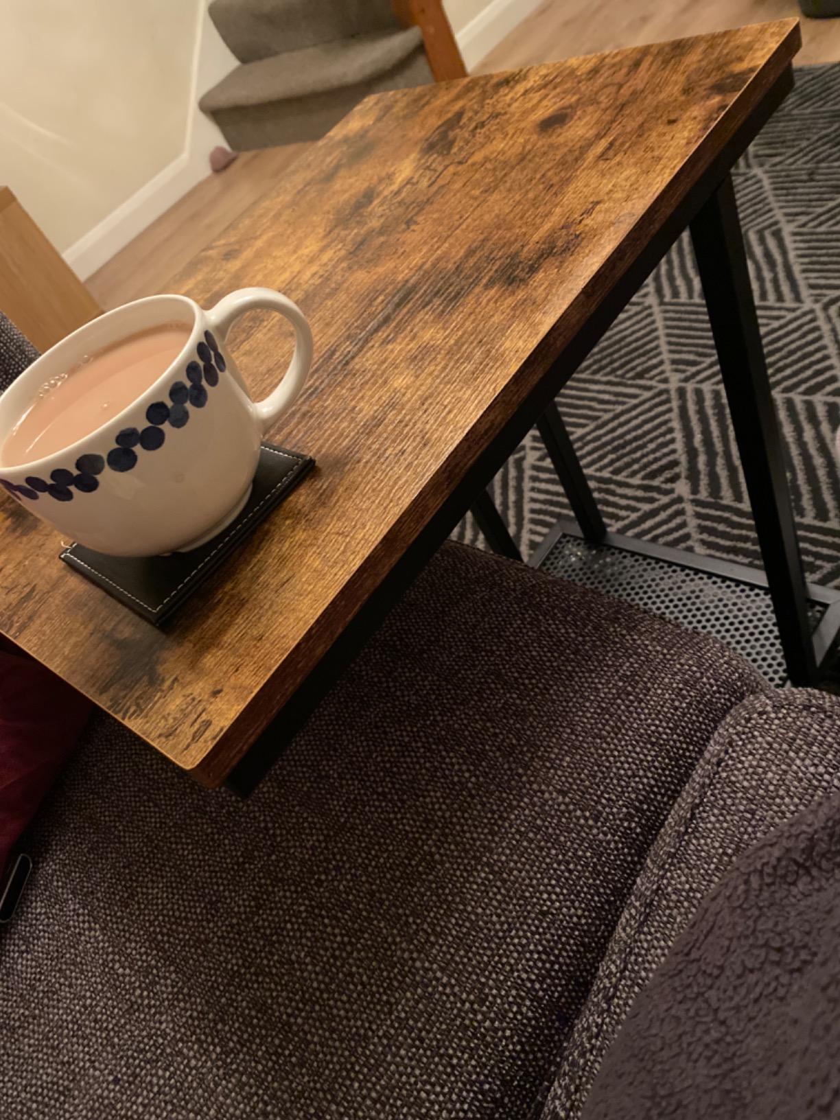 HOMCOM C Shaped Side Table with Wheels
