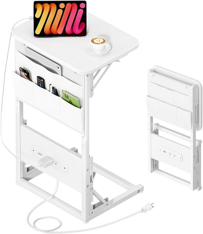 HLDIRECT Foldable C-Shaped Side Table