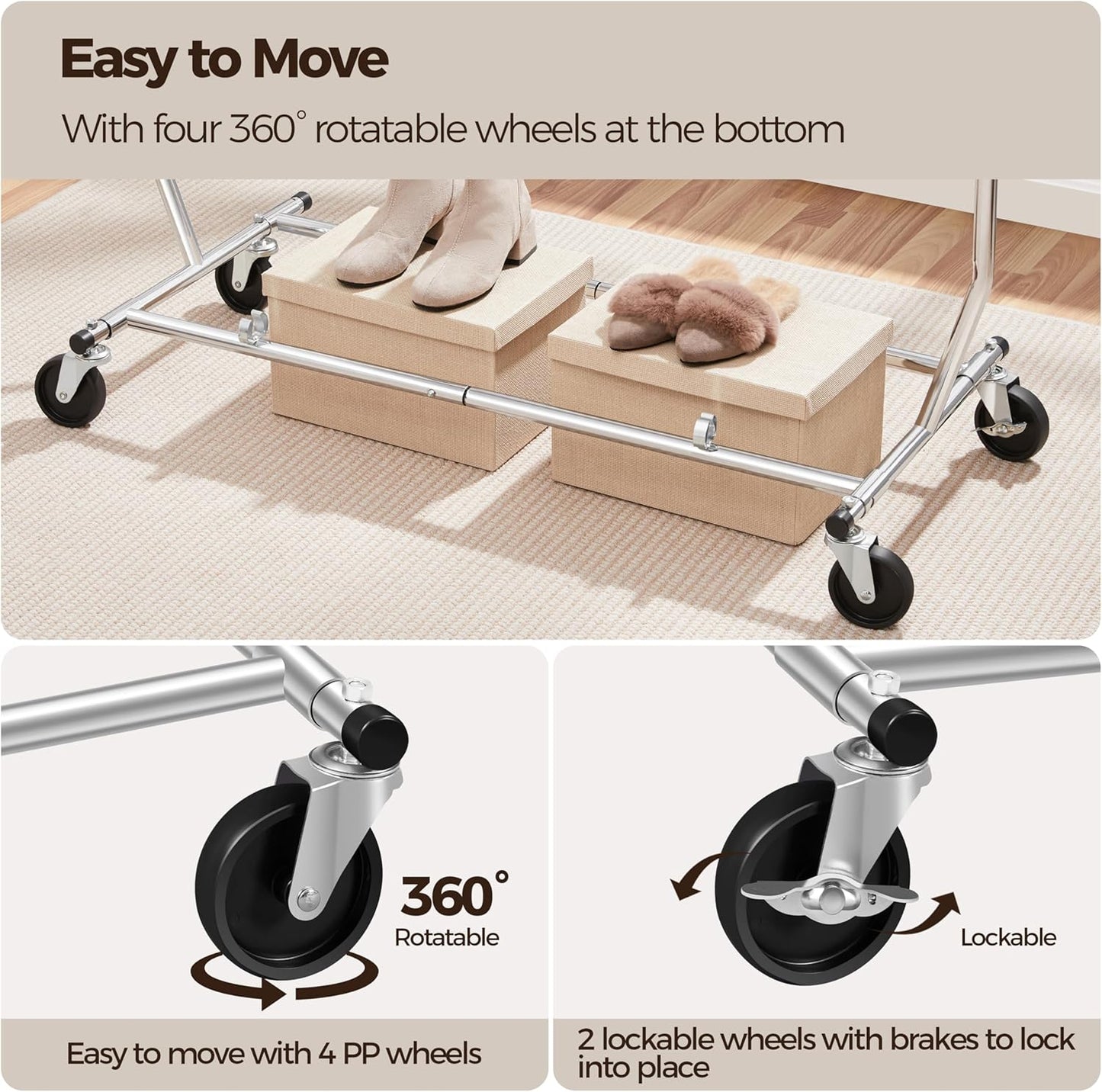 Yaheetech Rolling Clothes Rack