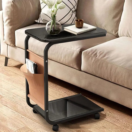 Side Table C Shape with Wheel