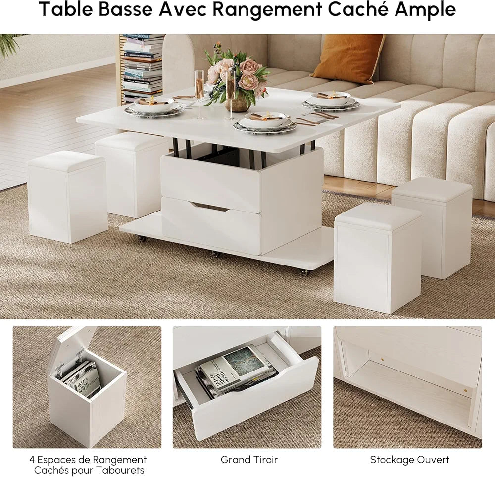 Homary White Lift Top Coffee