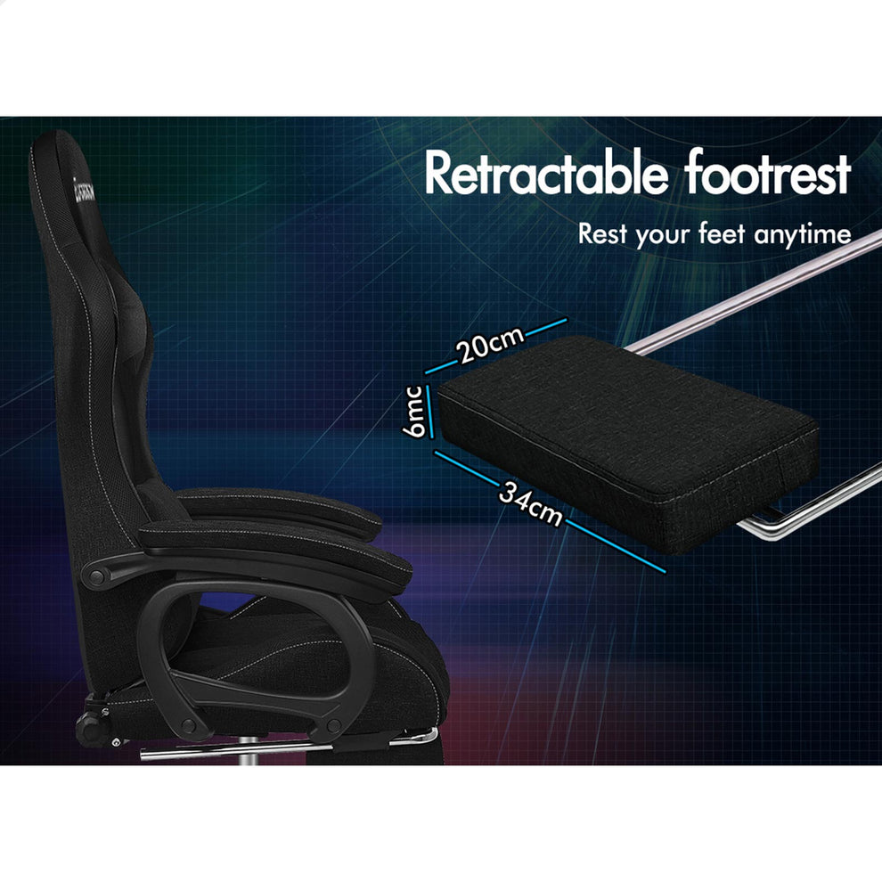ALFORDSON Gaming Office Chair with LED Lights & 8 Point Massage