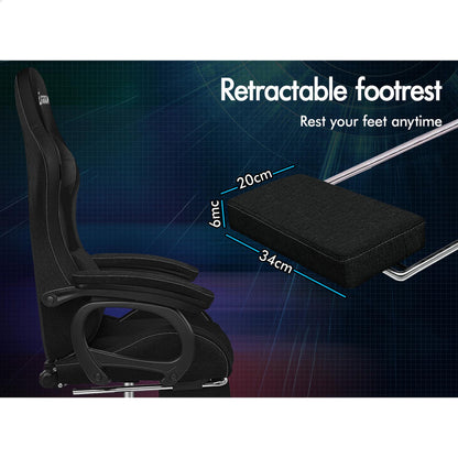 ALFORDSON Gaming Office Chair with LED Lights & 8 Point Massage
