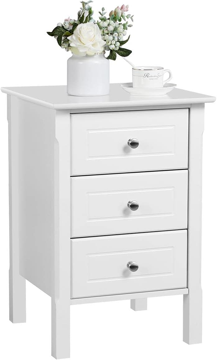 Yaheetech Set of 2 Bedside Table with 3 Drawers