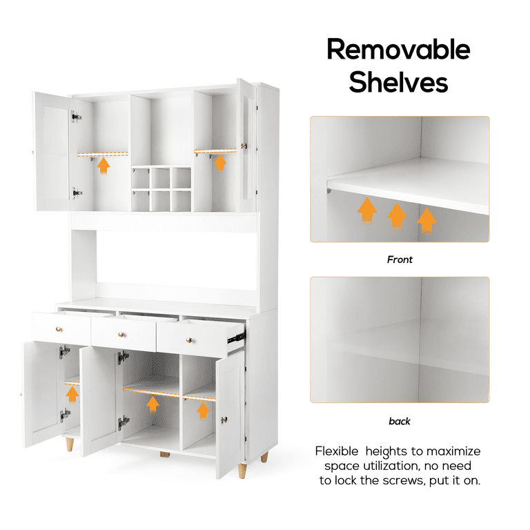RichYa Modern Tall Kitchen Pantry Cabinet