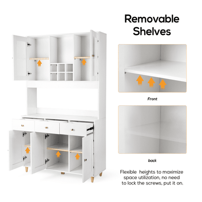 RichYa Modern Tall Kitchen Pantry Cabinet