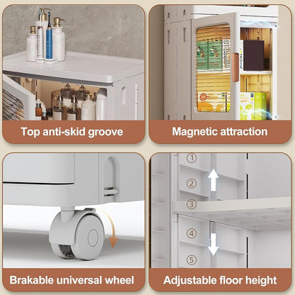 Narrow Storage Cabinet W/ Wheels
