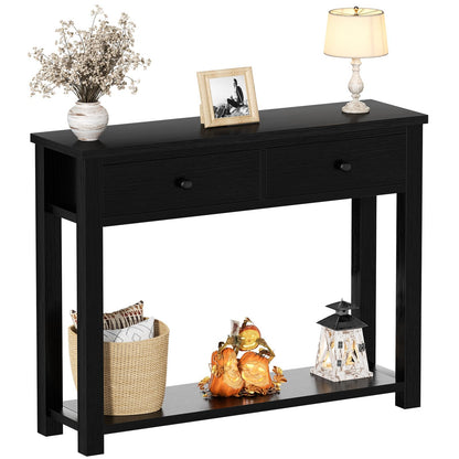 Console Table with 2 Wood Drawers HE-NCFCTSFBZ-32 BLACK