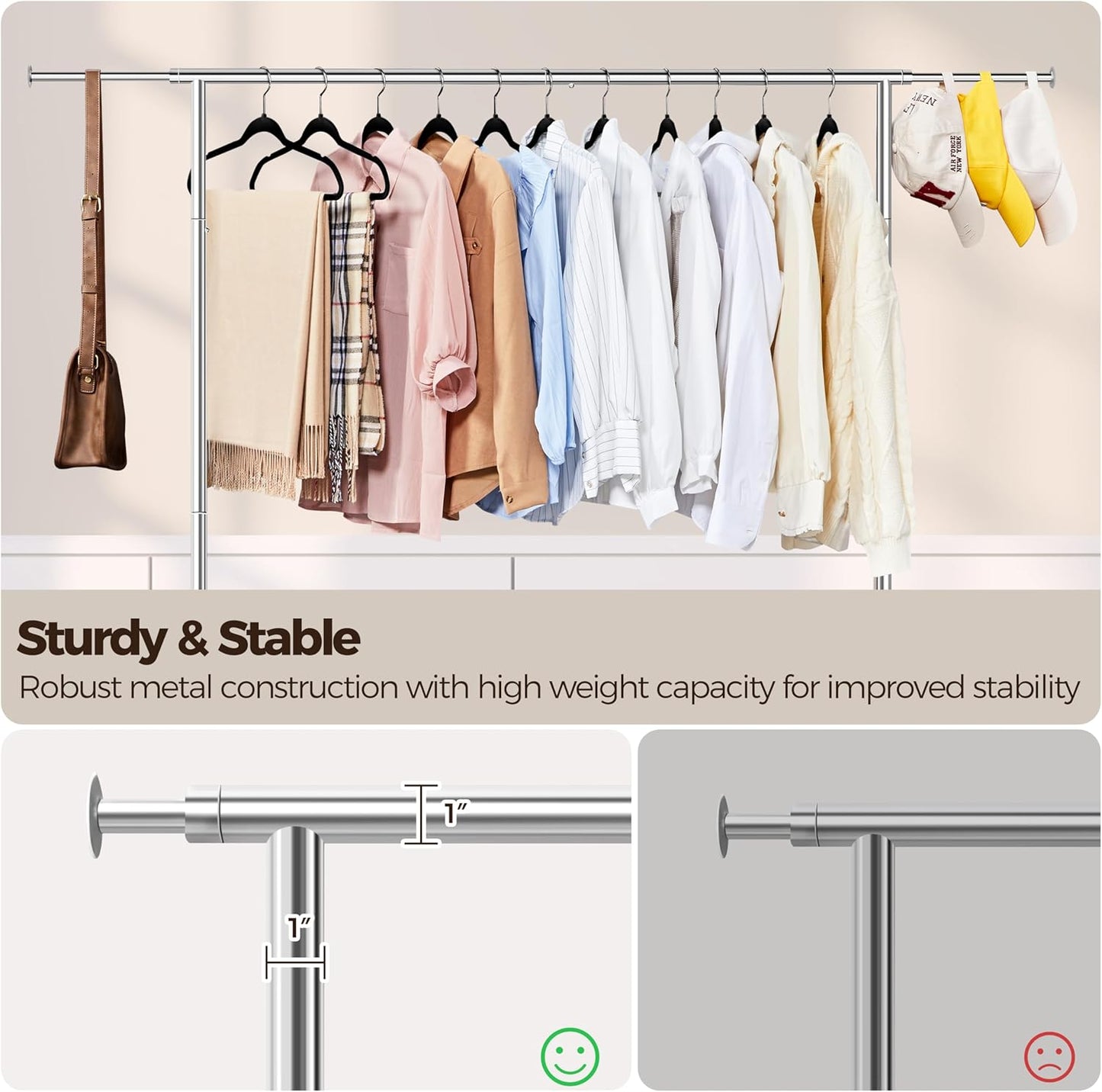 Yaheetech Rolling Clothes Rack