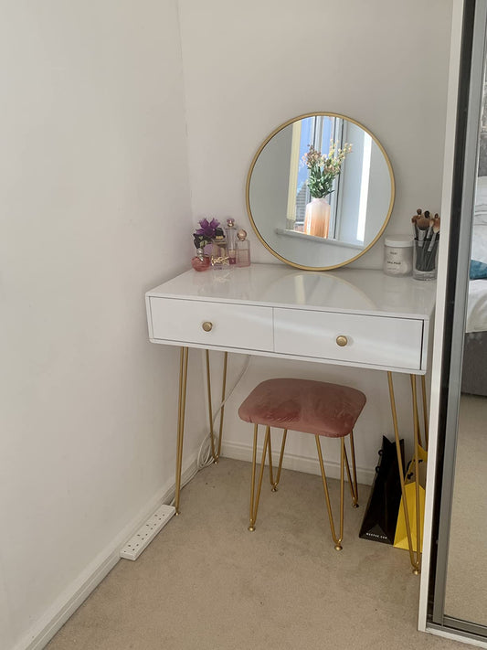 EUGAD Dressing Table with Stool and Wall Mount Mirror makeup vanity