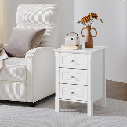 Yaheetech Set of 2 Bedside Table with 3 Drawers