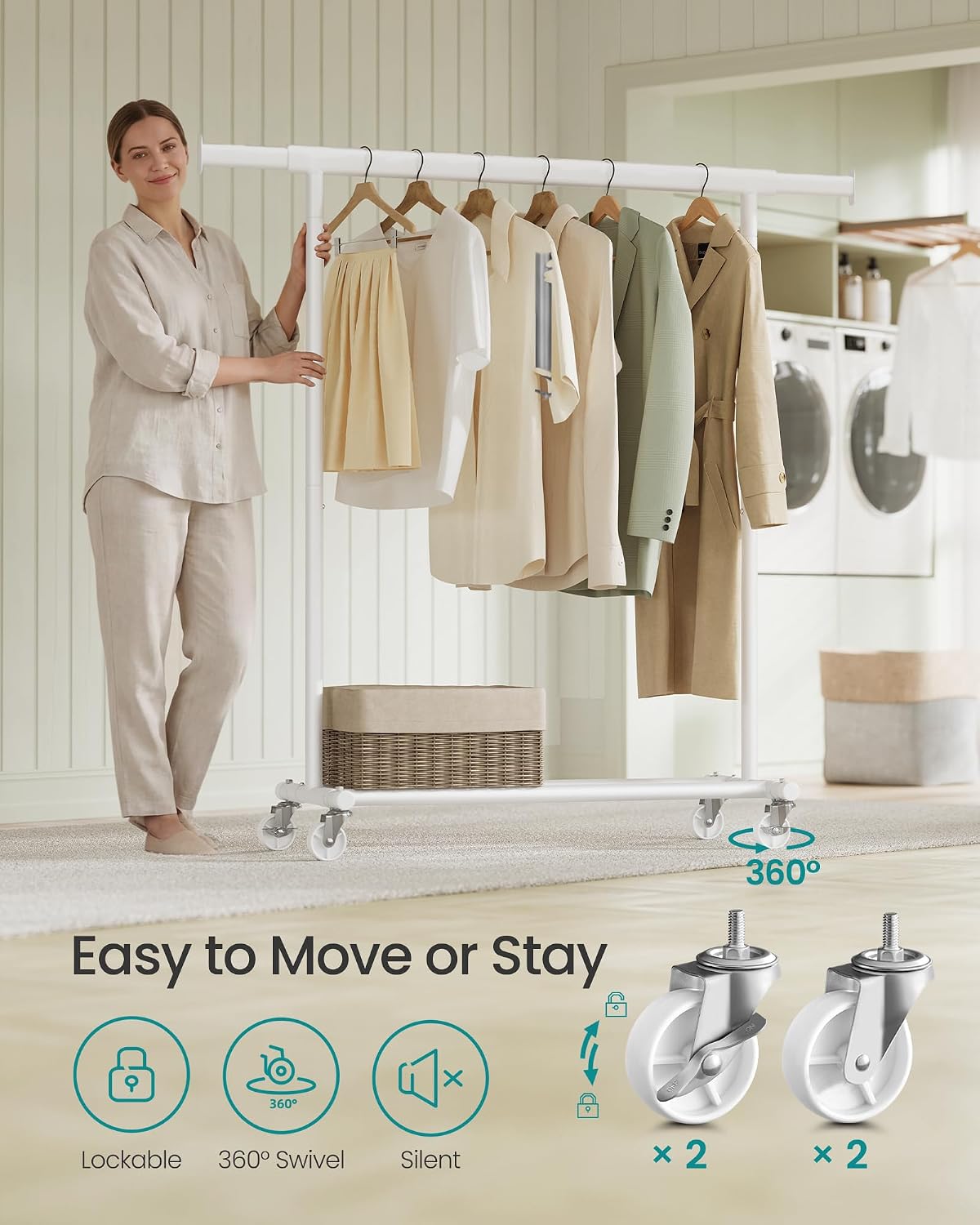 SONGMICS Clothes Rack Heavy Duty, 100 kg HSR013W01V11