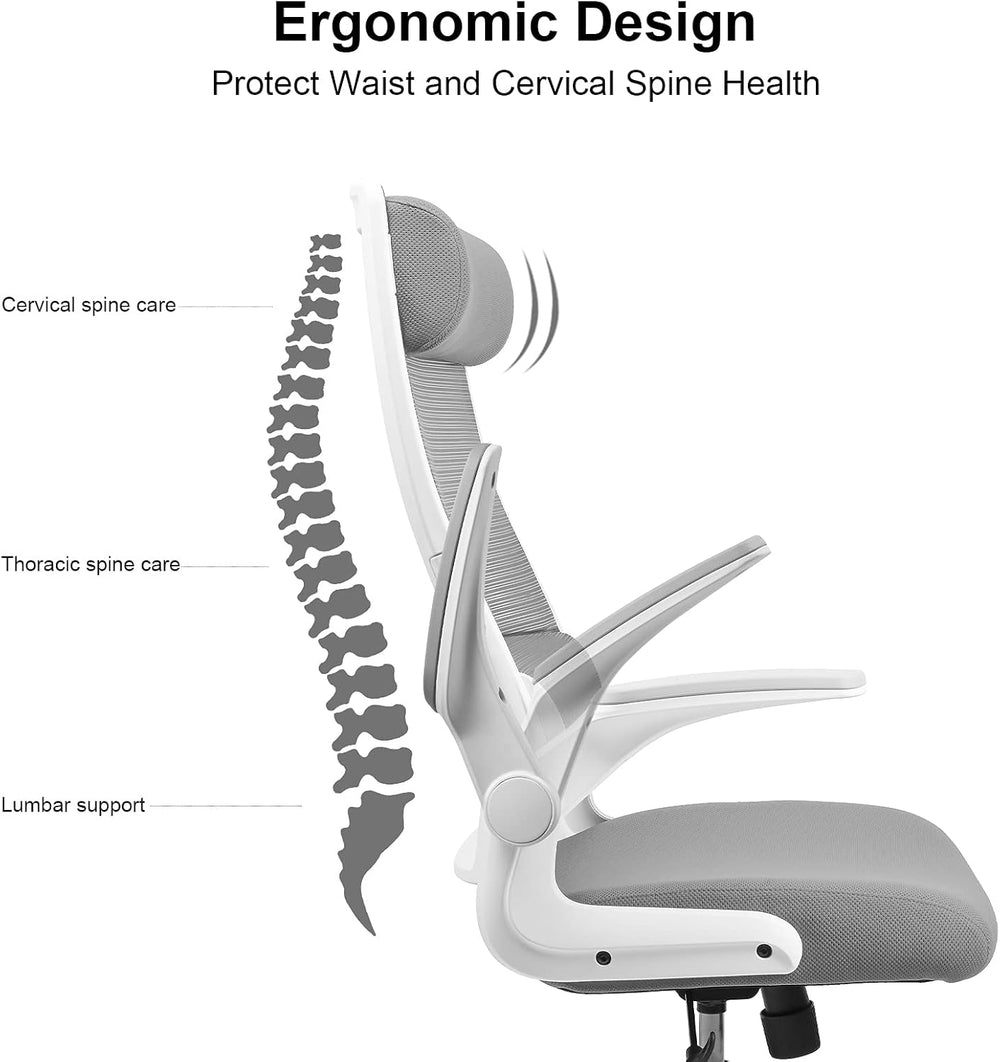 MELOKEA Gray Office Chair Ergonomic
