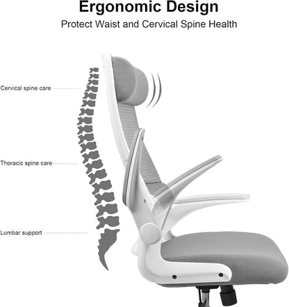 MELOKEA Gray Office Chair Ergonomic