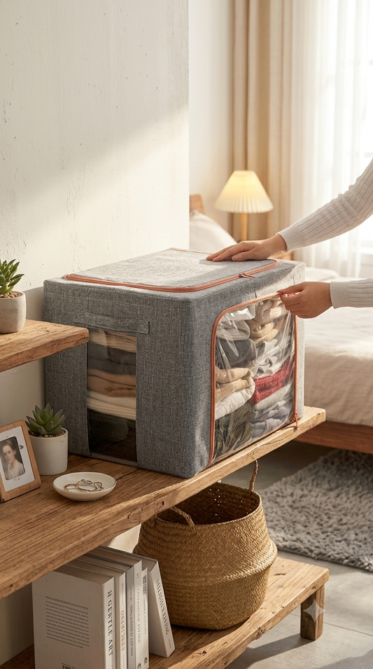 Metal Frame Storage Bag Box (2pcs)