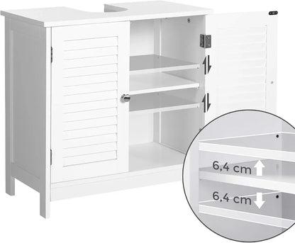 Vasagle BBC05WT Scandinavian Style Bathroom Cabinet, Undersink