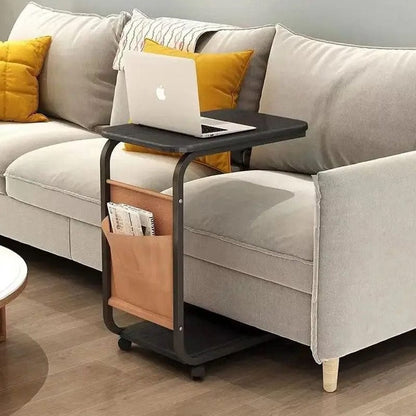 Side Table C Shape with Wheel