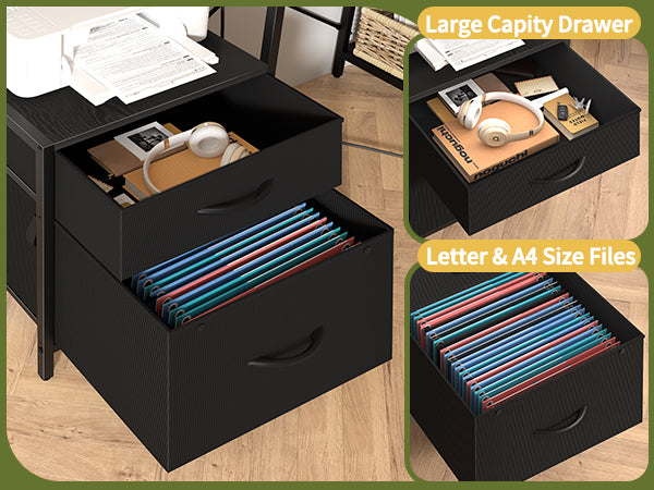 Computer Desk, Gaming Desk with LED Lights & Outlets