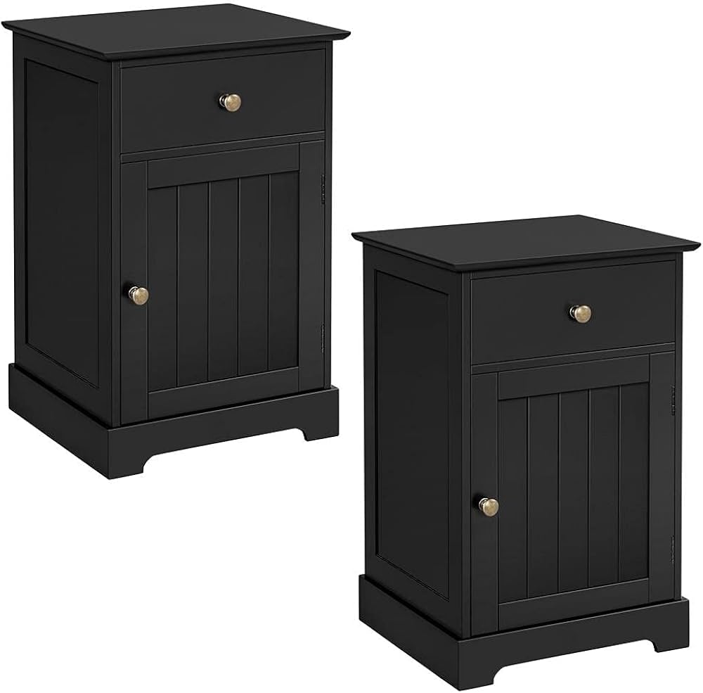 Yaheetech Set of 2 Black Bedside Tables 613869