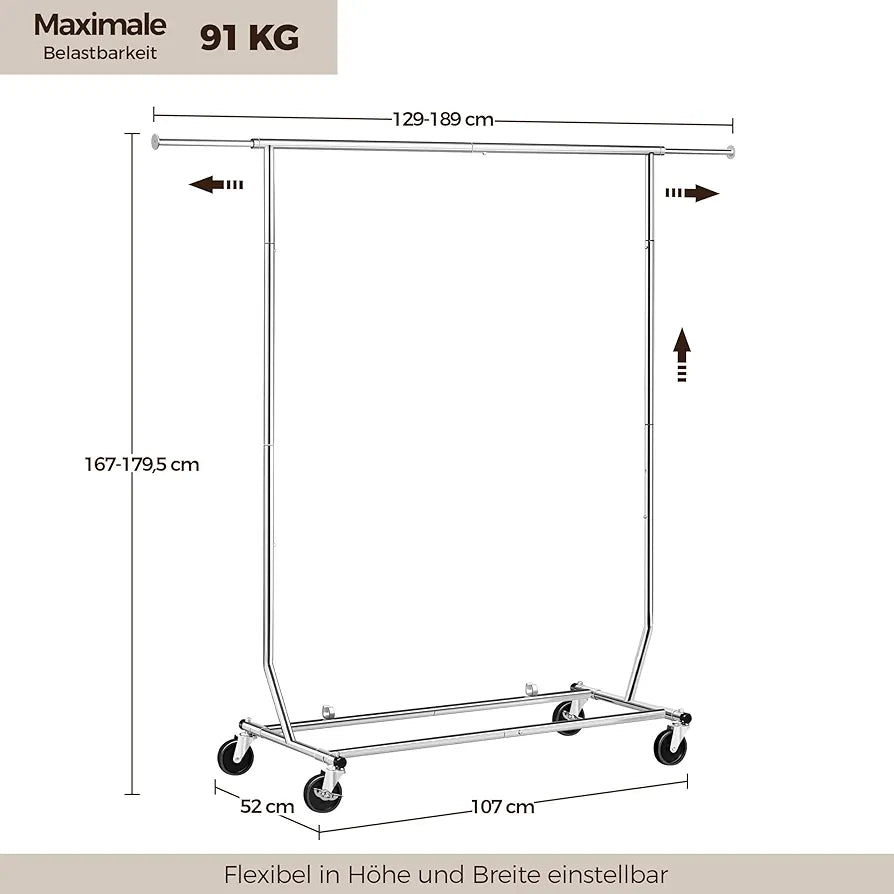 Yaheetech Rolling Clothes Rack