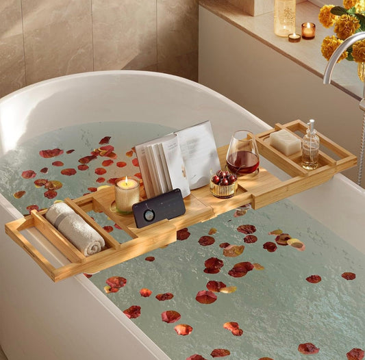 Extendable Bamboo Bath Rack