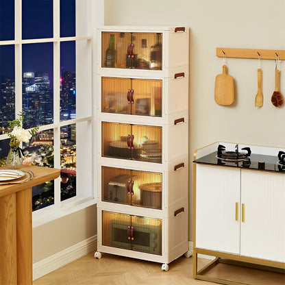 Foldable Plastic Storage Cabinet with wheels