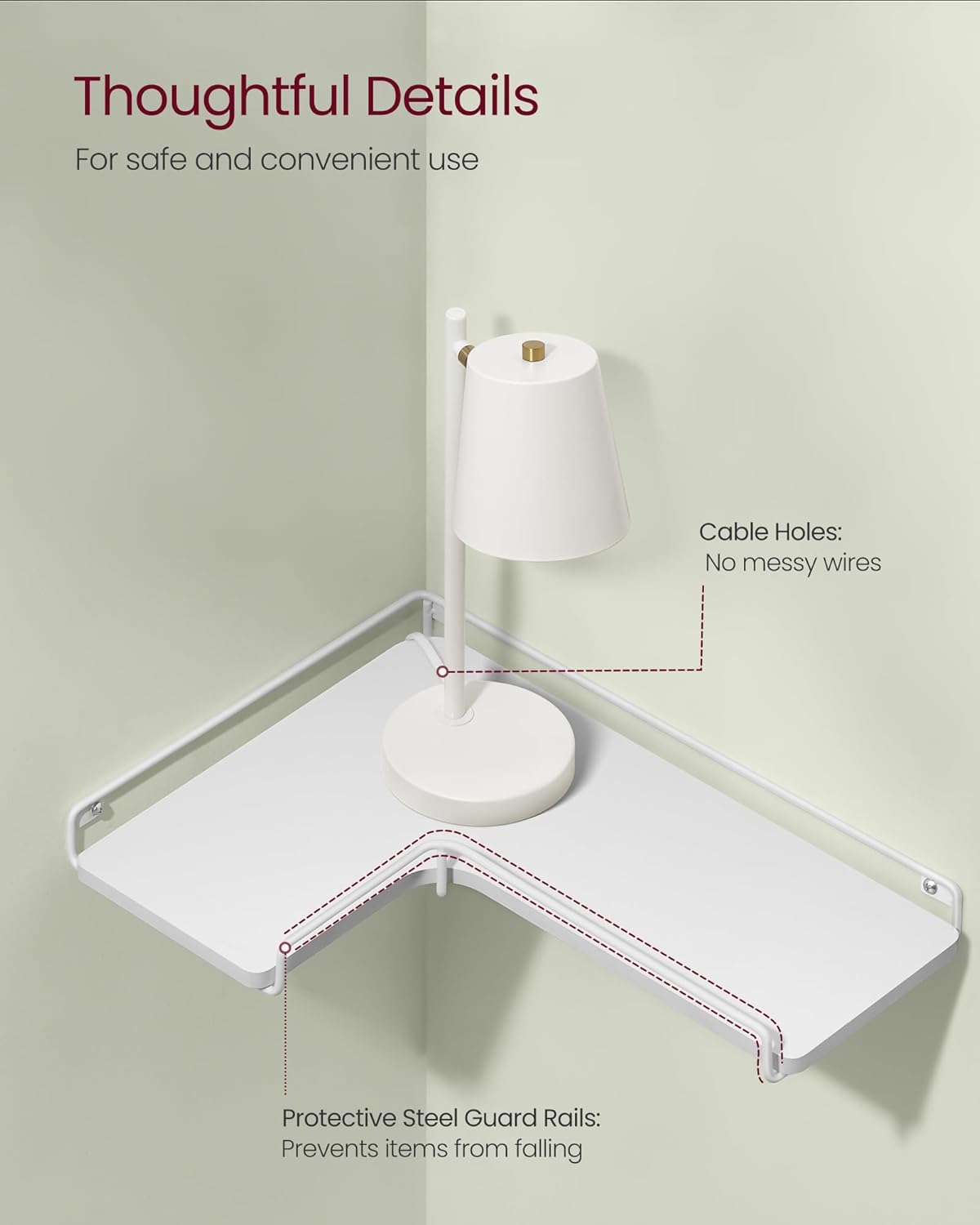 VASAGLE Set of 2 Corner Shelves