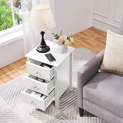 Yaheetech Set of 2 Bedside Table with 3 Drawers