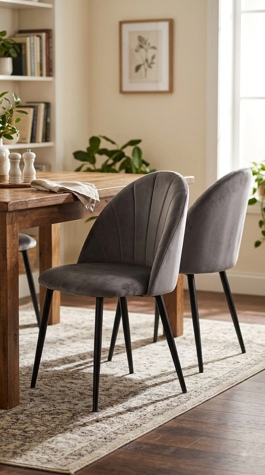 HOMCOM Set of 2 Velvet Dining Chairs