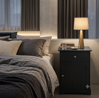 Yaheetech Set of 2 Black Bedside Tables 613869
