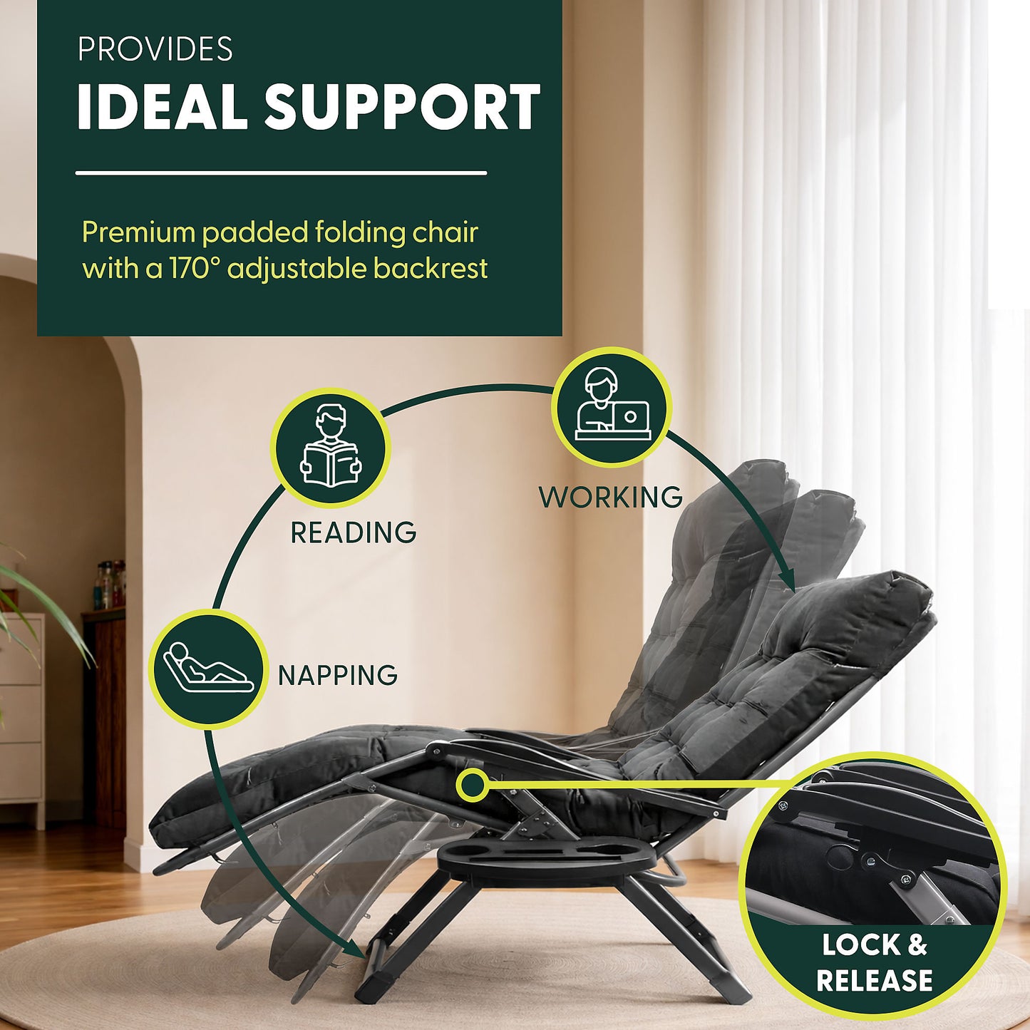 KEPLIN Chair Cushion Extra Wide Recliner
