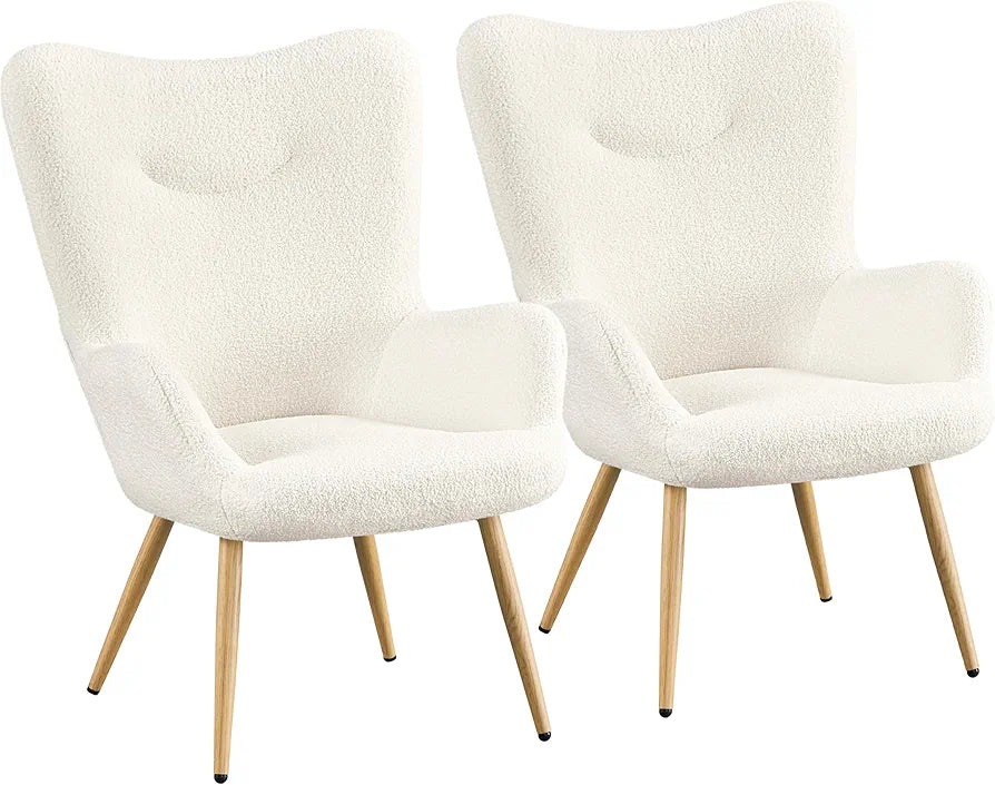 Yaheetech Modern Armchair Sherpa Fabric