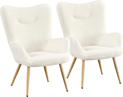 Yaheetech Modern Armchair Sherpa Fabric