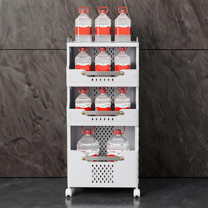 4-Tier Rolling Storage Cart with Wheels and Handle
