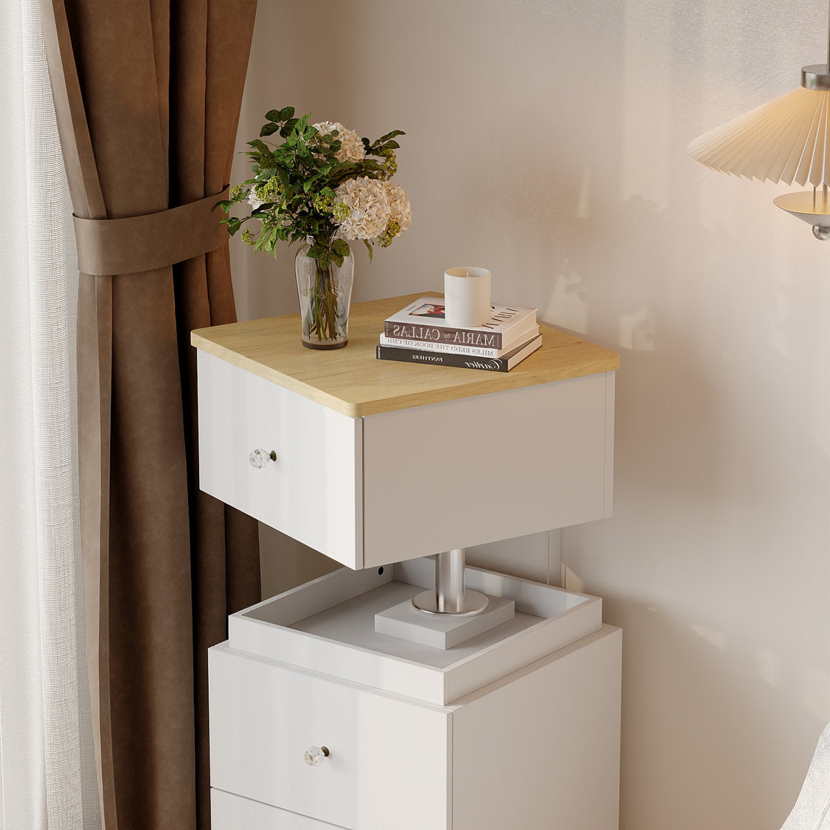 Modern Lift-Top Vanity With Smart Mirror & 6-Compartment Drawers