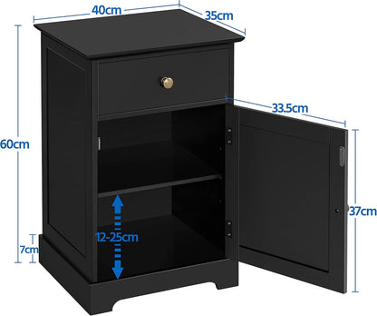 Yaheetech Set of 2 Black Bedside Tables 613869