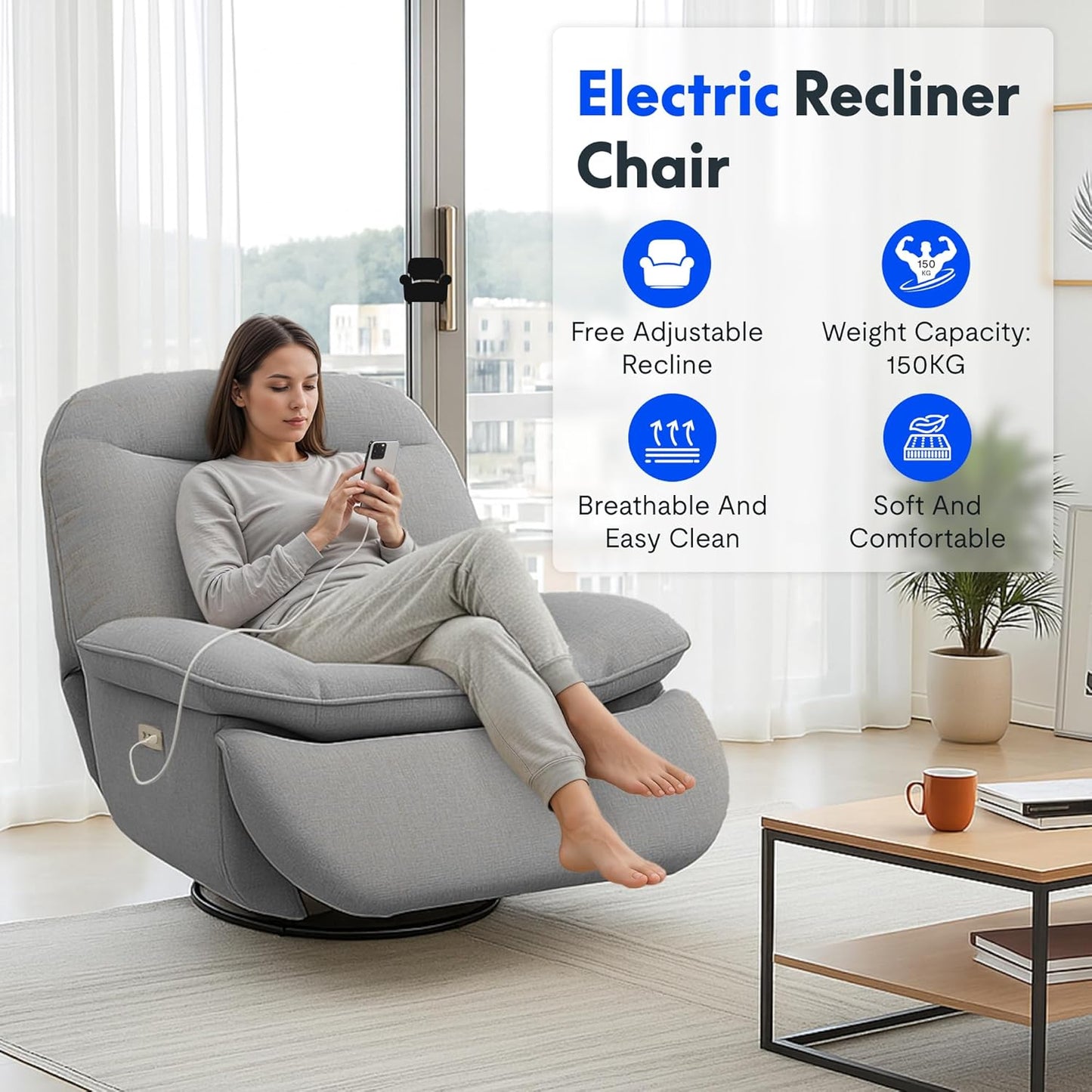 FLEXISPOT XR6 Recliner Swivel Rocking Chair