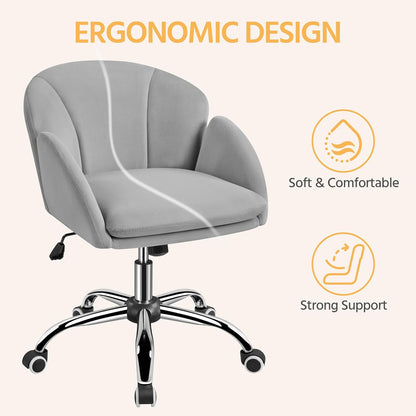 Yaheetech Velvet Office Chair
