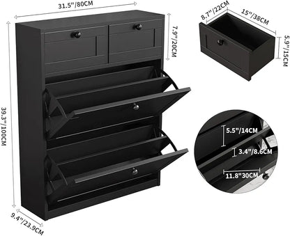 VOWNER Shoe Cabinet (Black or white)
