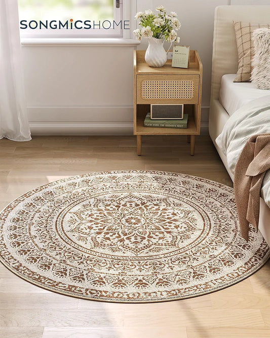 SONGMICS HOME Carpet Rug, Diameter 120 cm, Round