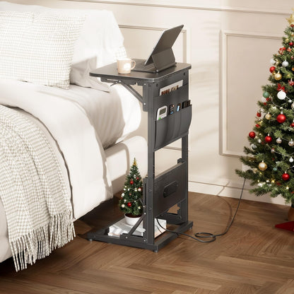 HLDIRECT Foldable C-Shaped Side Table