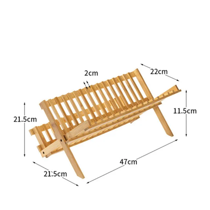 Bamboo Dish Drying Rack (2-Tier Collapsible)