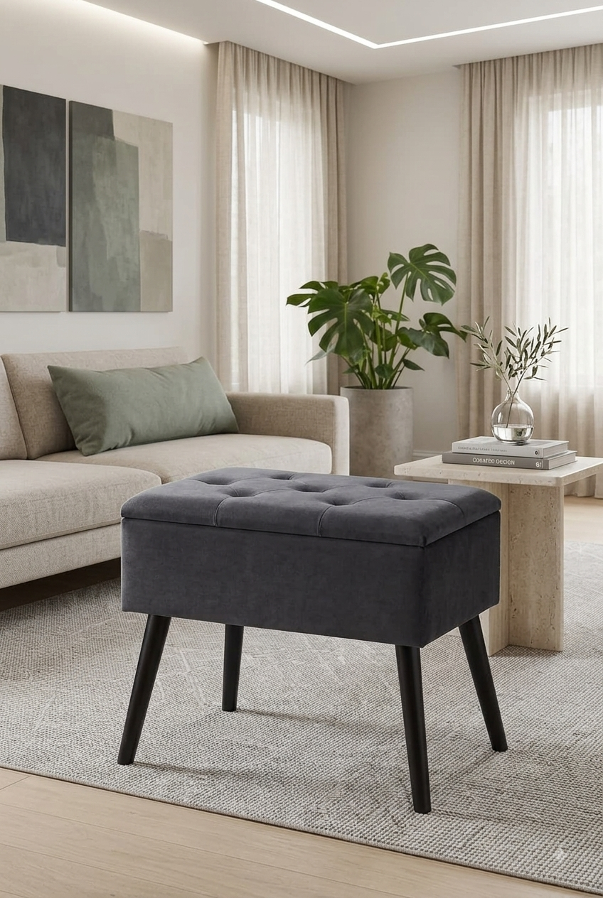 WOLTU Velvet Storage Pouffe Stool