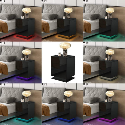 Bedside Table with LED Lights