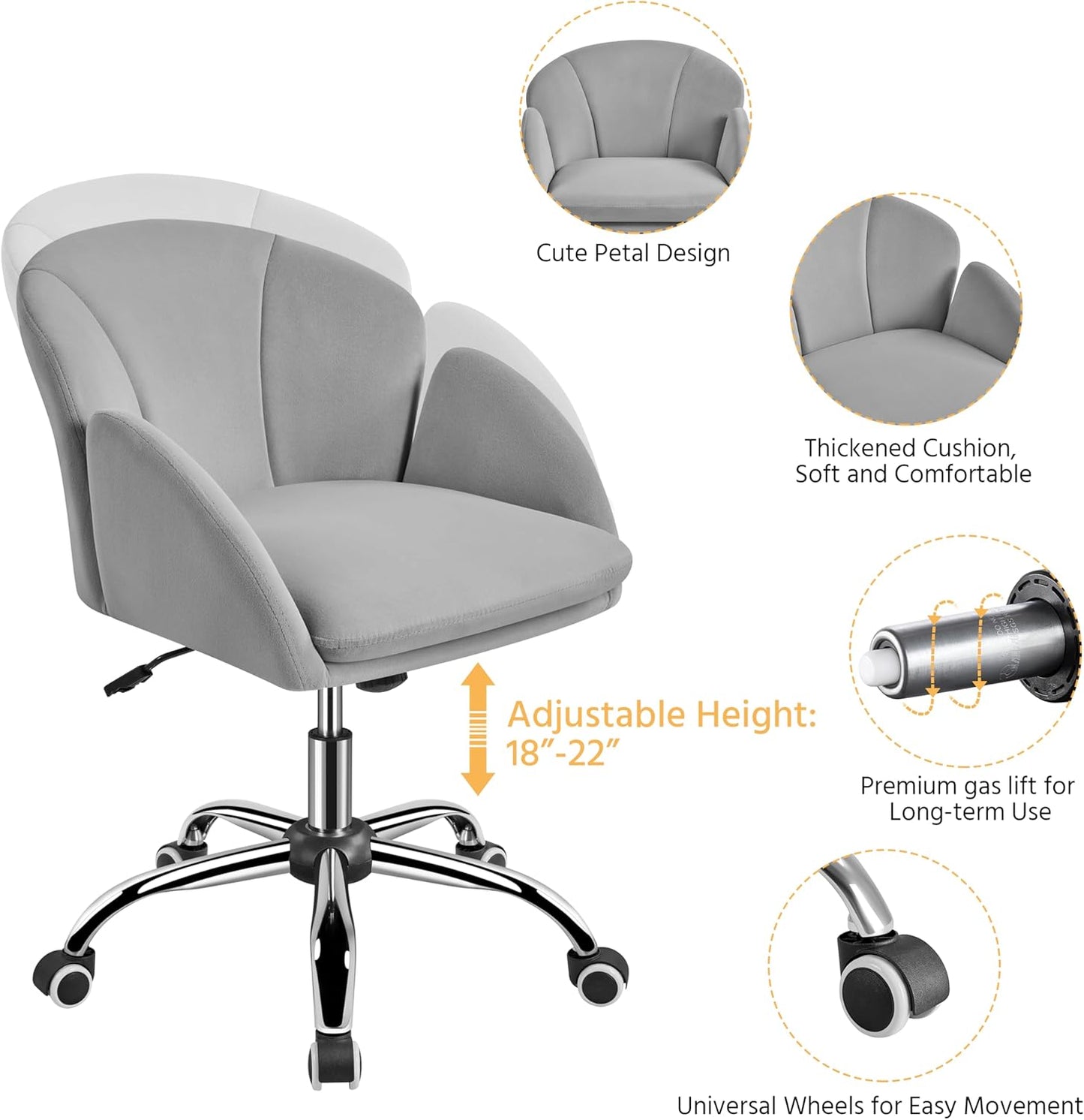 Yaheetech Velvet Office Chair