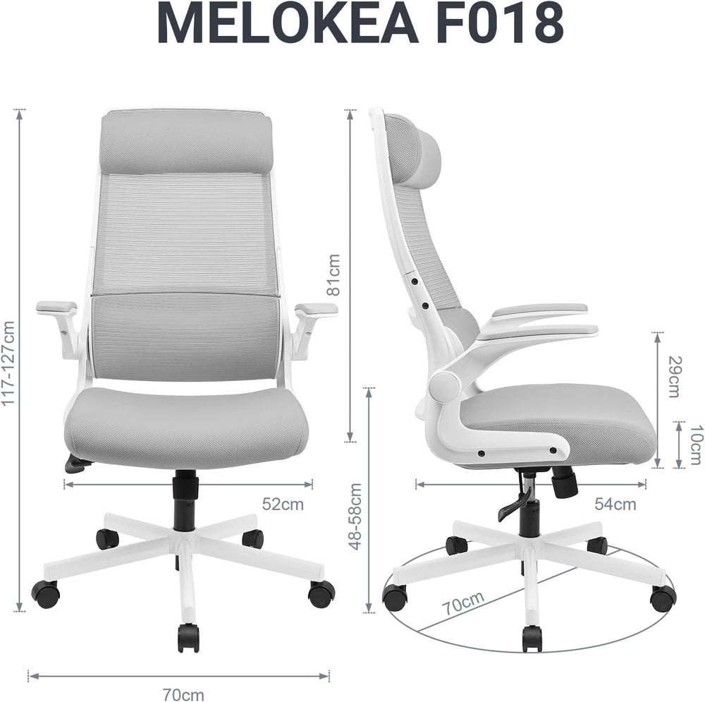 MELOKEA Gray Office Chair Ergonomic