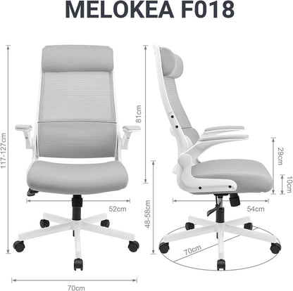 MELOKEA Gray Office Chair Ergonomic