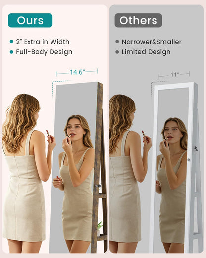 360° Swivel Mirror Jewelry Cabinet