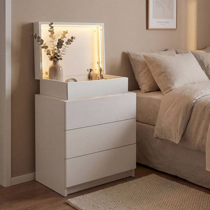 ALFORDSON LED Bedside Table with 3-Drawer