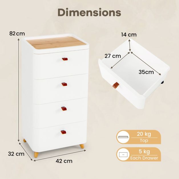 Storage Cabinet WITH 4 DRAWERS